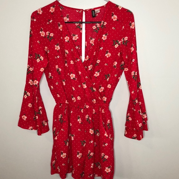 H&M Other - Floral Plunge Romper